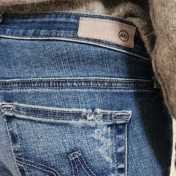 AG ADRIANO GOLDSHMIED JEANS DISTRESSED MEDIUM WASH SKINNY JEANS - Picture 4 of 9